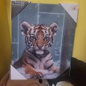 Nwt District Tiger Cub Art - Brown, Black, and White